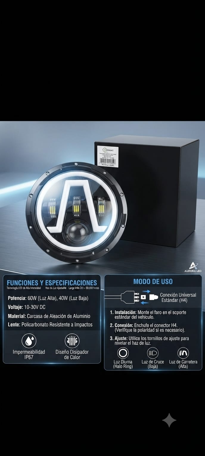 Faro LED para Moto